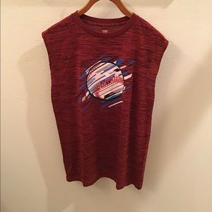 Tek Gear Sleeveless Red Baseball Shirt Size XL